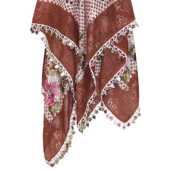 Tulbent Scarf Handmade Crochet Detailing NWOT - Picture 9 of 9